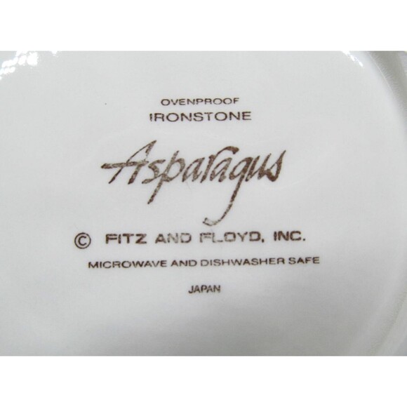 Fitz And Floyd Asparagus Set Of 2 Vintage 8 3/8" X 2" Embossed Bowls READ COND - Picture 8 of 16